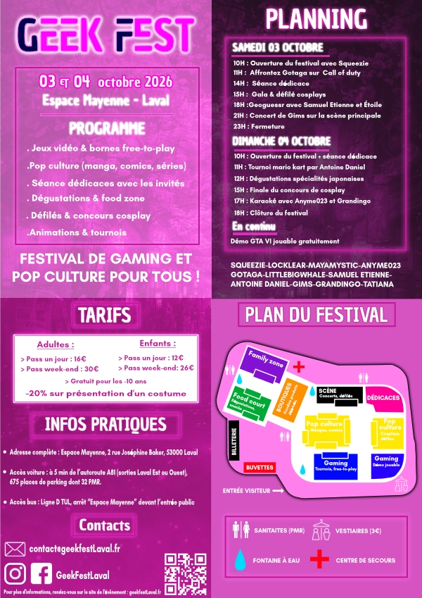 Verso Affiche Geek Fest